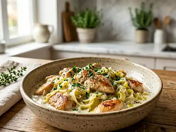 Poulet crémeux aux poireaux fondants - Photo de présentation