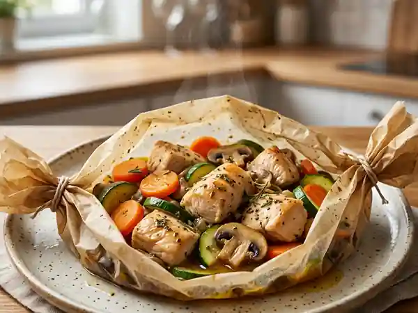 Poulet fondant en papillote citronnée - Photo de présentation