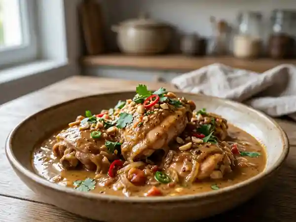 Poulet fumé et sa crème d'arachide onctueuse - Photo de présentation
