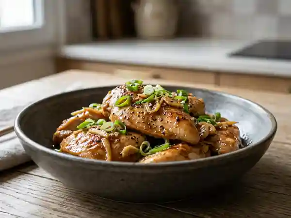 Poulet laqué au gingembre et sésame - Photo de présentation