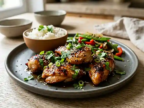 Poulet laqué au miel et gingembre - Photo de présentation