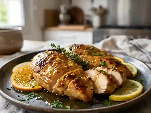 Poulet laqué aux agrumes et gingembre - Photo de présentation