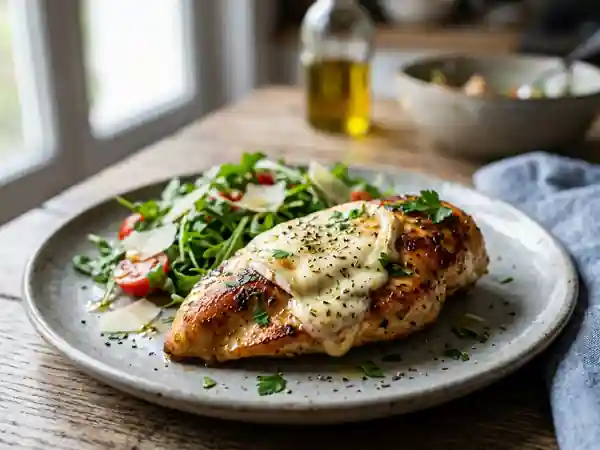 Poulet fondant au chèvre frais et herbes - Photo de présentation