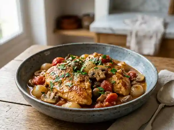 Poulet Marengo revisité : recette traditionnelle et savoureuse - Photo de présentation