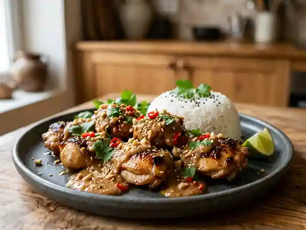 Poulet Satay Crémeux à la Cacahuète - Photo de présentation