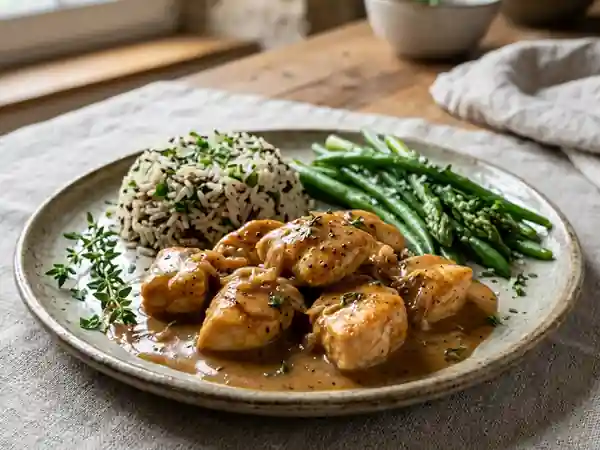 Poulet fondant au Banyuls et crème onctueuse - Photo de présentation