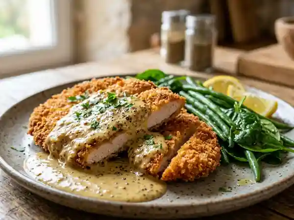 Poulet pané croustillant à la sauce moutarde onctueuse - Photo de présentation