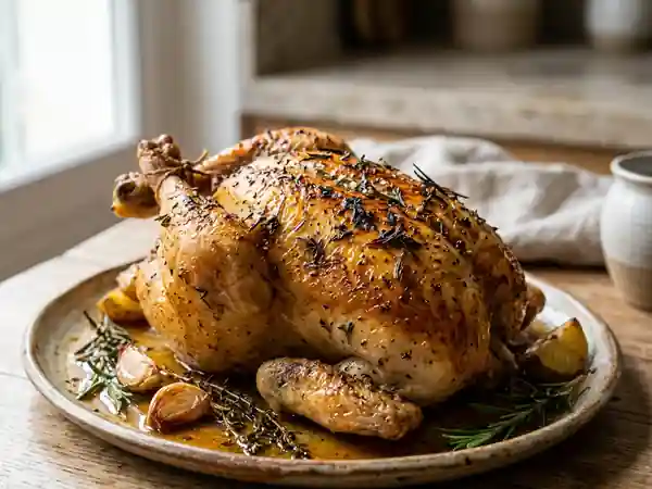 Poulet rôti aux herbes de Provence : recette savoureuse et facile - Photo de présentation