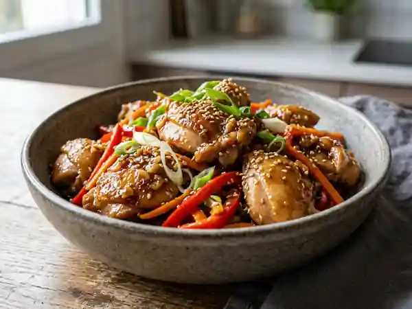 Poulet sauté à la chinoise express : recette rapide et savoureuse - Photo de présentation