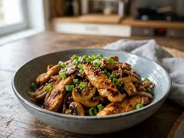 Wok de Poulet au Soja et Champignons Croquants - Photo de présentation