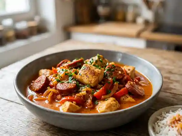 Poêlée de poulet au chorizo et poivrons - Photo de présentation