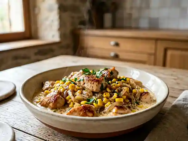 Poulet savoureux au maïs doux : recette facile et rapide - Photo de présentation