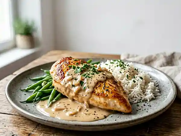 Poulet fondant sauce onctueuse au Porto blanc - Photo de présentation