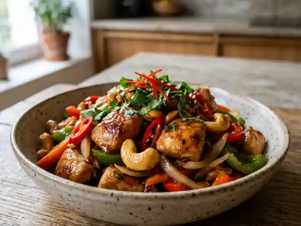 Poulet Thaï au Wok, Cajou et Sauce Soyeuse - Photo de présentation