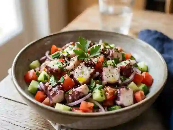 Poulpe fondant en salade acidulée - Photo de présentation