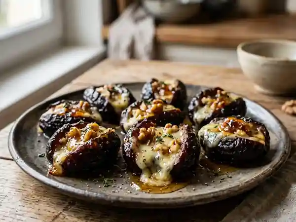Pruneaux rôtis au roquefort et noix croquantes - Photo de présentation