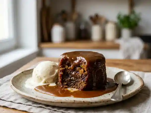 Sticky Toffee Pudding fondant au caramel onctueux - Photo de présentation