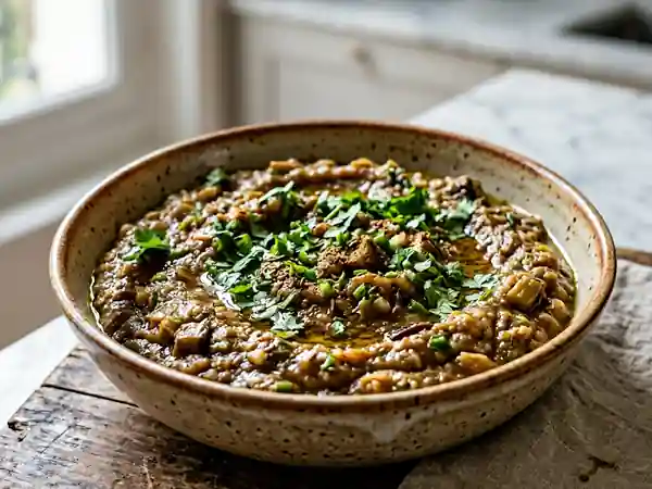 Purée d'aubergines grillées au cumin - Photo de présentation