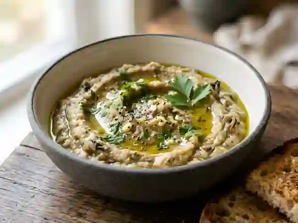 Purée d'aubergines à l'ail et citron - Photo de présentation