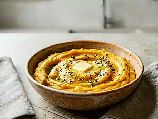 Purée d'automne onctueuse aux légumes de saison - Photo de présentation