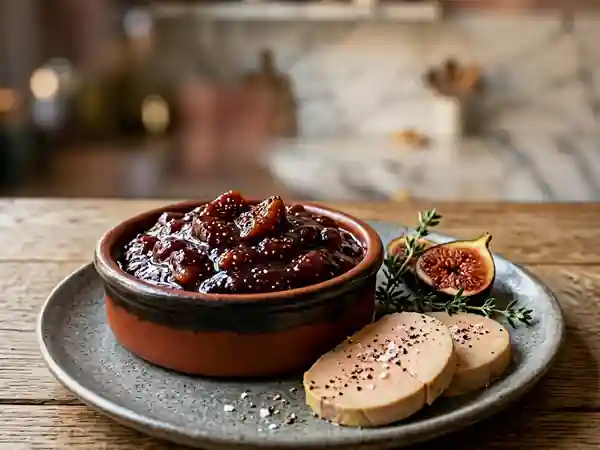 Purée de figues maison pour accompagner le foie gras - Photo de présentation