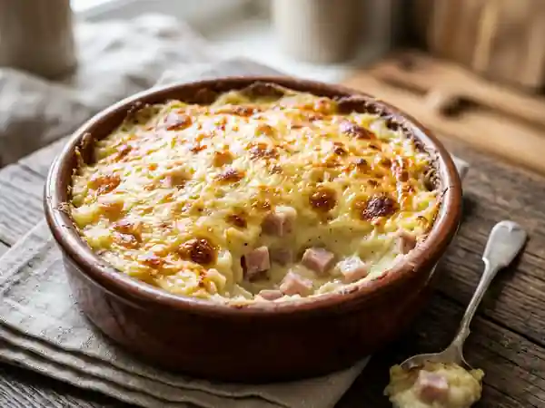 Purée fondante au jambon et croûte dorée - Photo de présentation