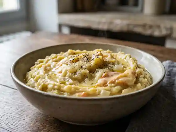Purée onctueuse d'endives au reblochon fondant - Photo de présentation