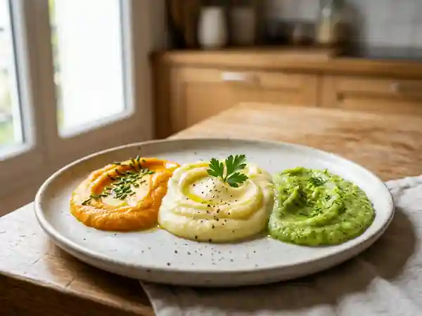 Trio de purées fondantes et colorées - Photo de présentation