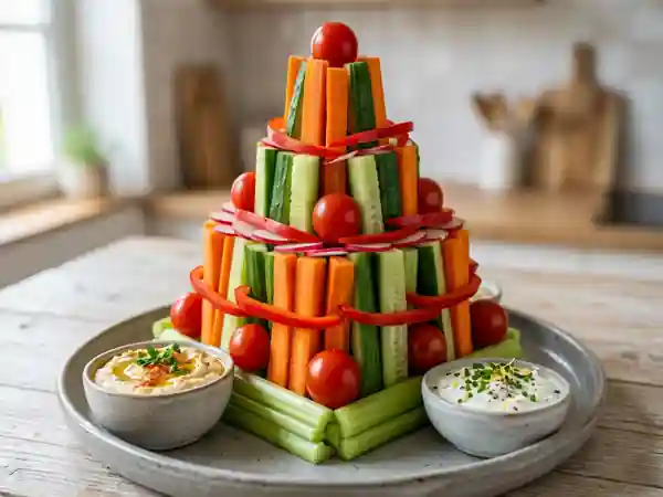 Pyramide de Crudités Colorée pour Buffet Festif - Photo de présentation
