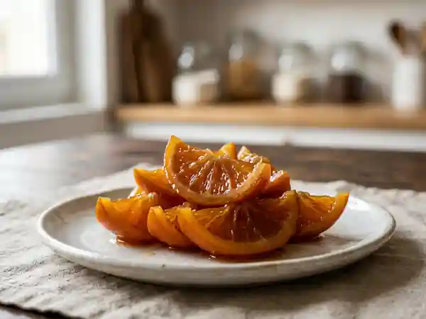 Quartiers d'orange confite fondants - Photo de présentation