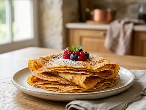 Crêpes fines et fondantes au beurre - Photo de présentation