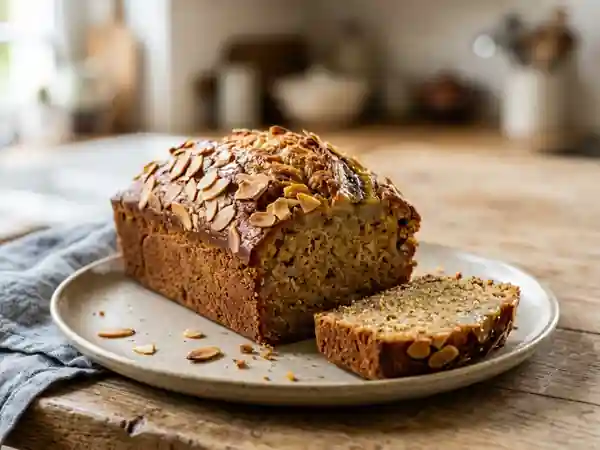 Quatre-quart fondant banane et amandes - Photo de présentation