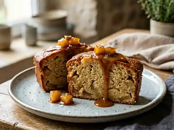 Quatre-quarts moelleux aux pommes caramélisées - Photo de présentation