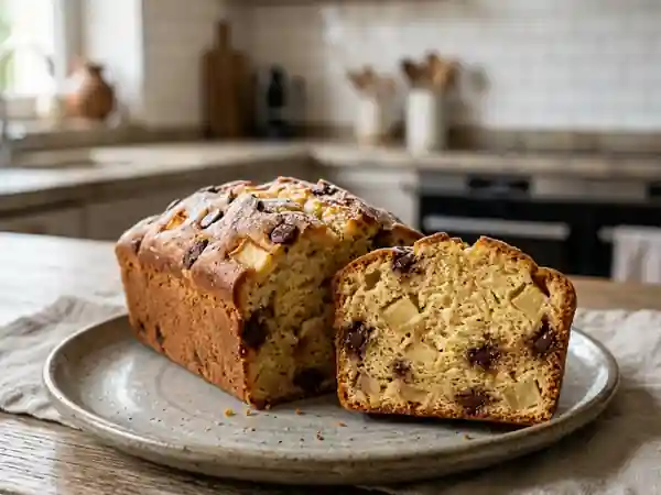 Quatre-quarts moelleux aux pommes et pépites de chocolat - Photo de présentation