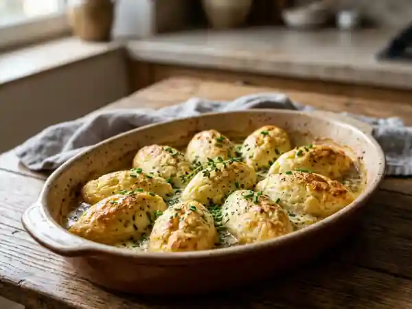 Quenelles au chèvre aériennes et dorées - Photo de présentation