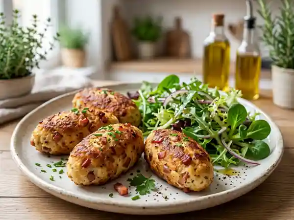 Quenelles de pain dorées aux lardons fumés - Photo de présentation