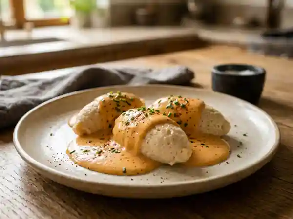 Quenelles de veau maison à la sauce béchamel au paprika - Photo de présentation