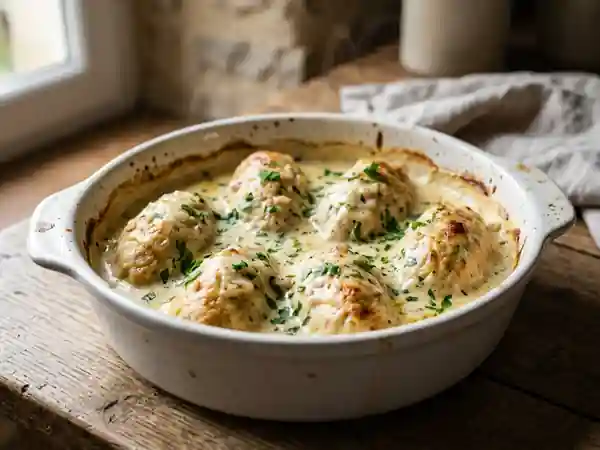 Quenelles de volaille fondantes à la crème - Photo de présentation