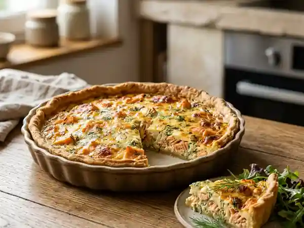 Quiche au saumon facile et rapide pour une personne - Photo de présentation