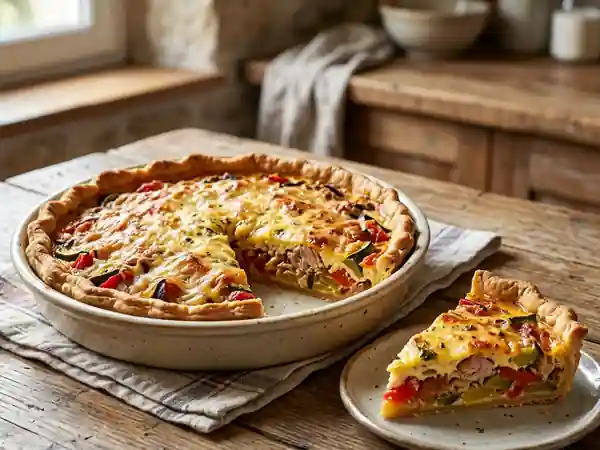 Quiche Moelleuse au Thon et Ratatouille - Photo de présentation