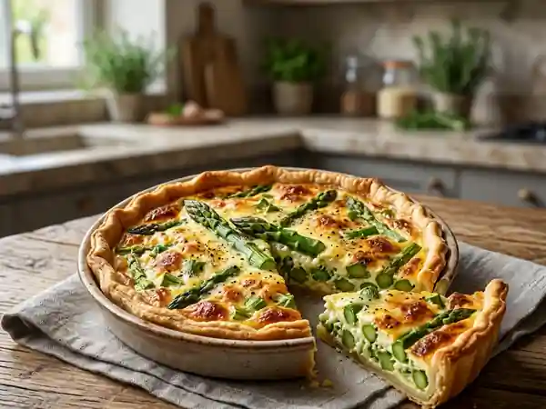 Quiche aux asperges vertes : recette facile et gourmande - Photo de présentation