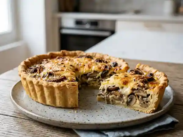 Quiche aux champignons facile et savoureuse pour une personne - Photo de présentation