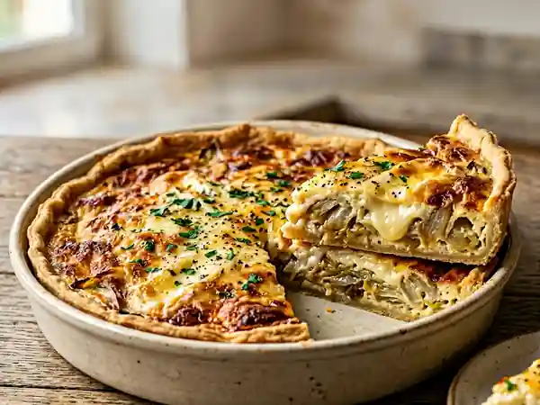 Quiche fondante aux endives et trois fromages - Photo de présentation