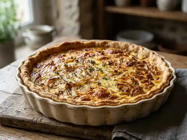 Quiche aux oignons fondante et savoureuse - Photo de présentation