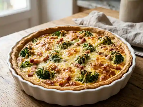 Quiche Crémeuse Brocolis et Lardons Croustillants - Photo de présentation