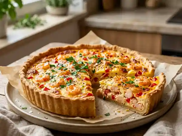 Quiche épicée aux crevettes et piments frais - Photo de présentation