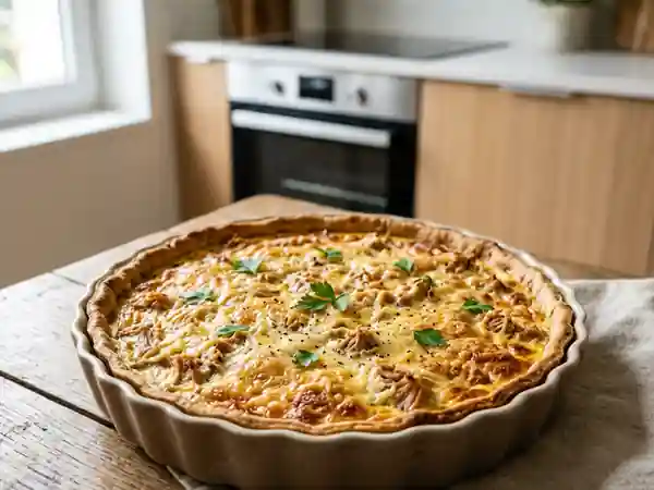 Quiche fondante au thon et crème - Photo de présentation