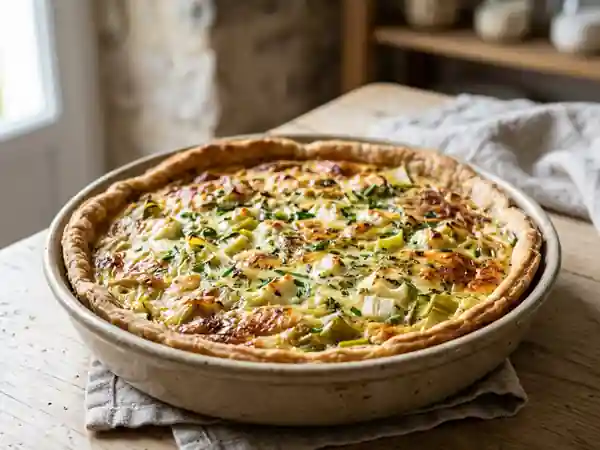 Quiche fondante aux poireaux et Boursin - Photo de présentation