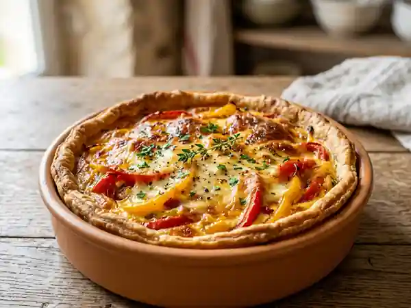Quiche fondante aux poivrons confits - Photo de présentation