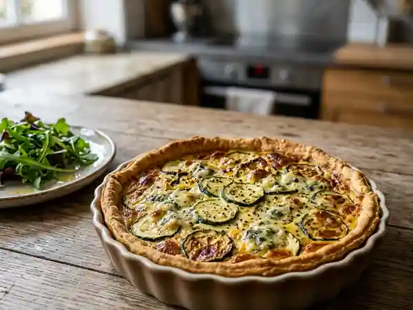 Quiche fondante courgette et roquefort corsé - Photo de présentation